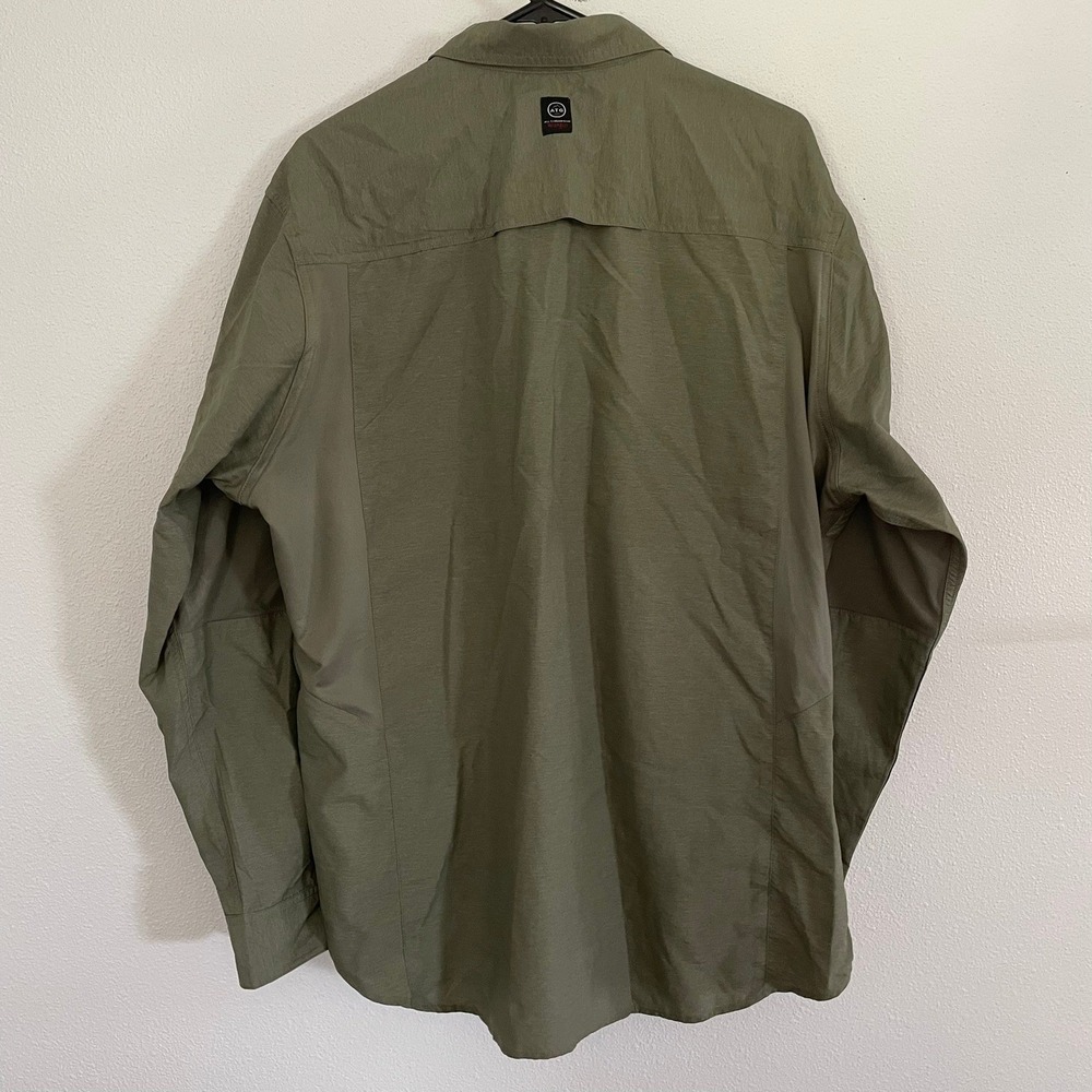 Wrangler ATG Shirt Olive Green Long Sleeve Button Down Mens XL Gorpcore Workwear - Picture 5 of 7